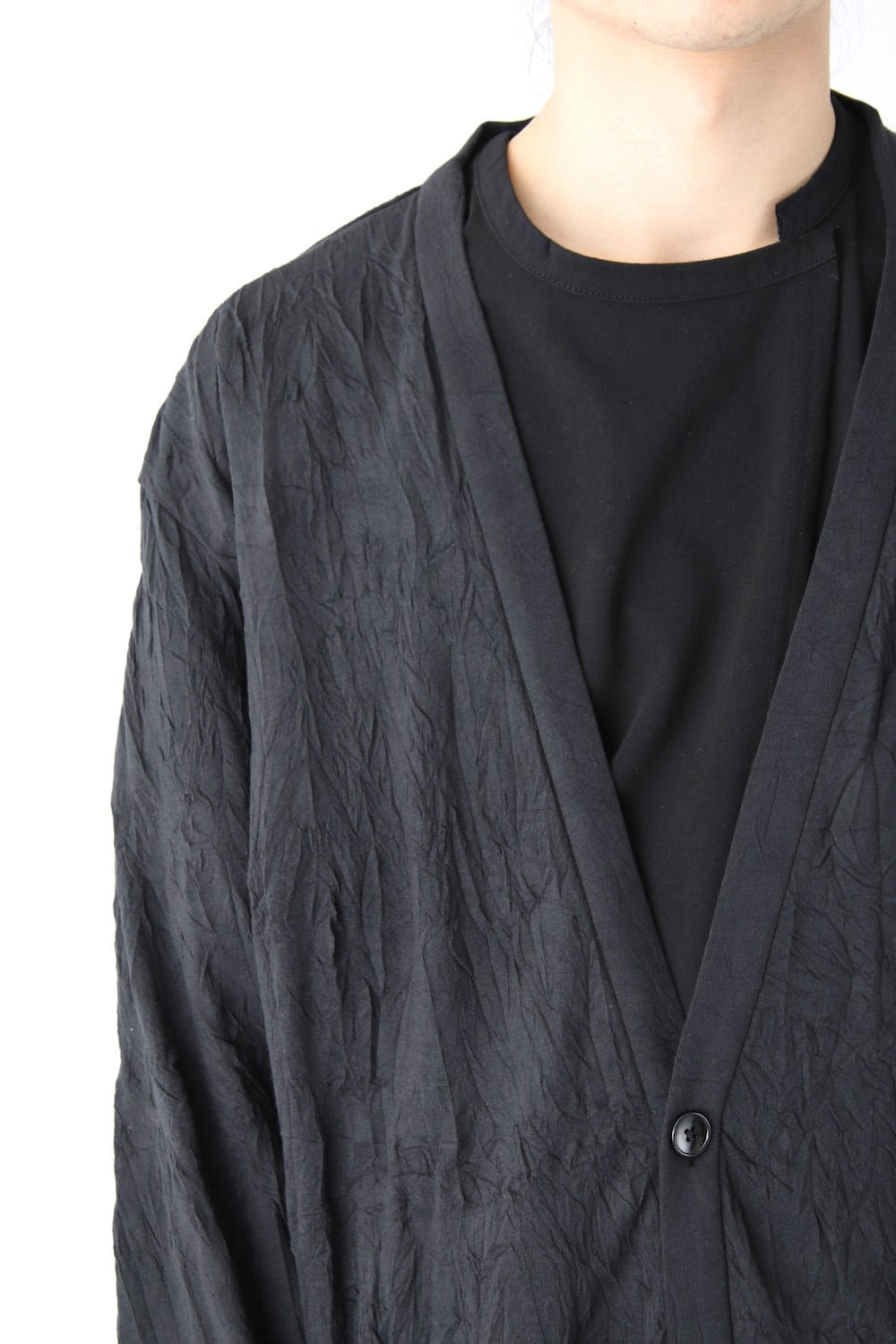 Long Cardigan C/E Washer Plain Stitch Fabric