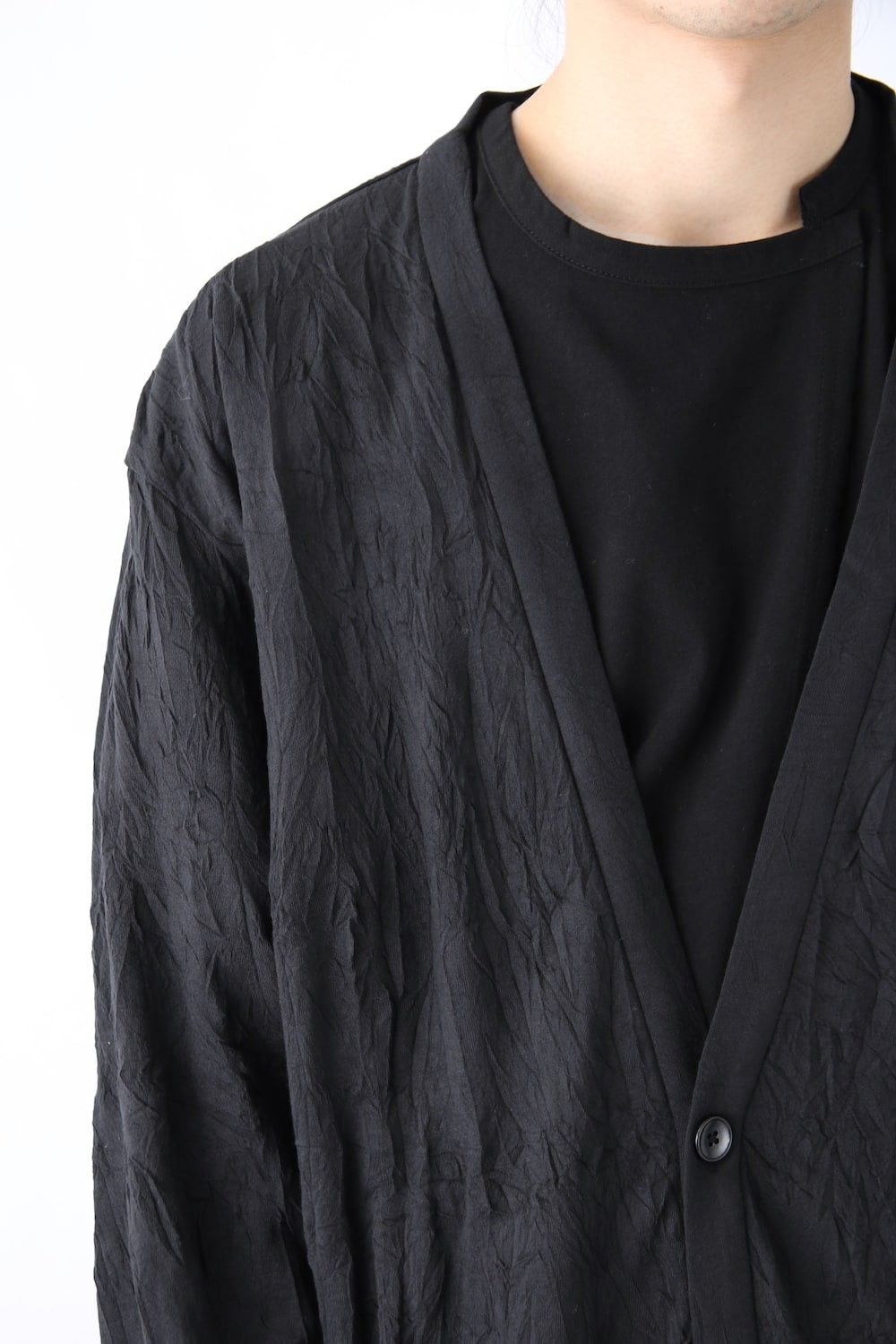 Long Cardigan C/E Washer Plain Stitch Fabric