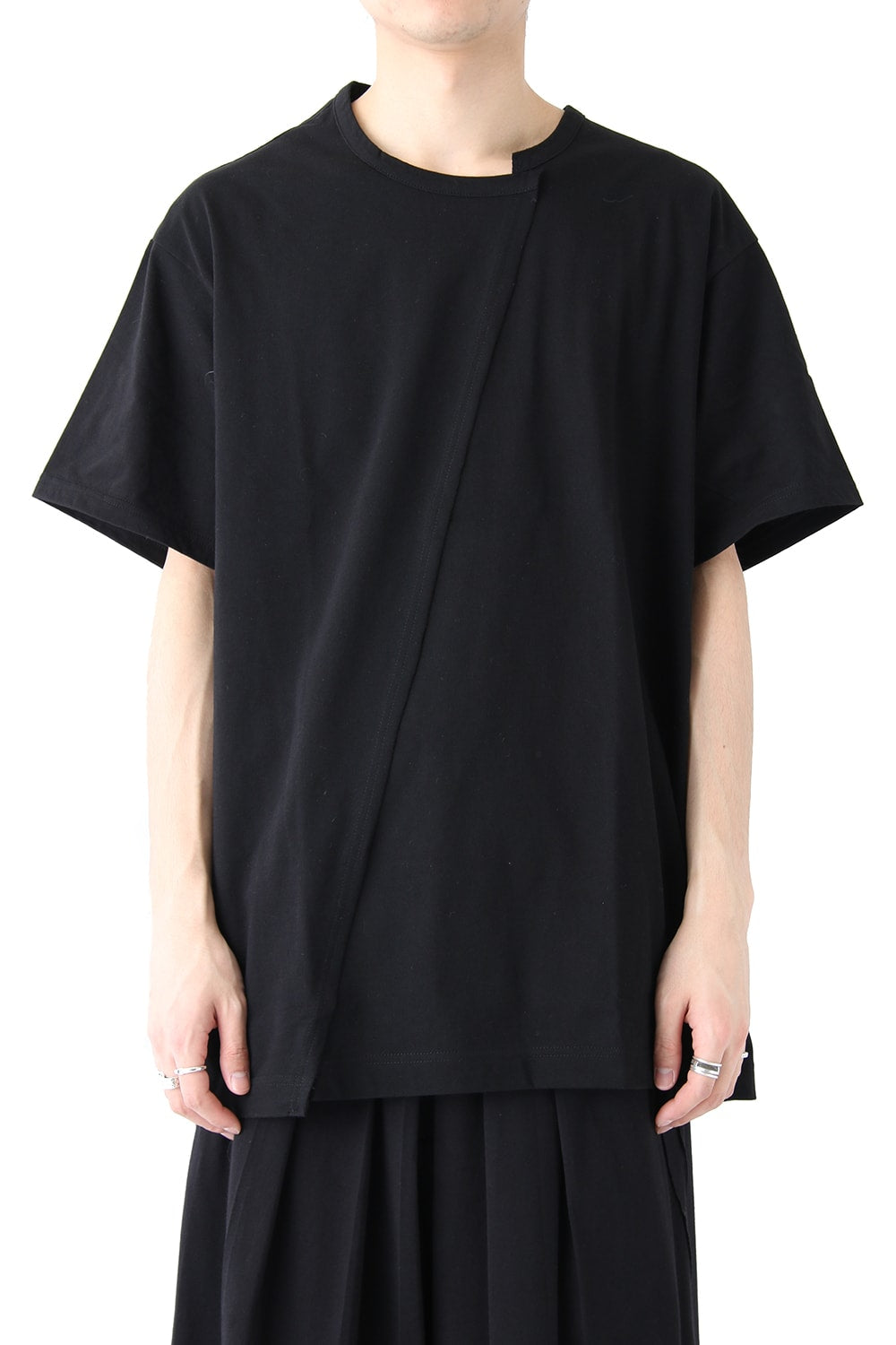 Uneven Front and Back 30/C Tight Tension Jersey T-shirt