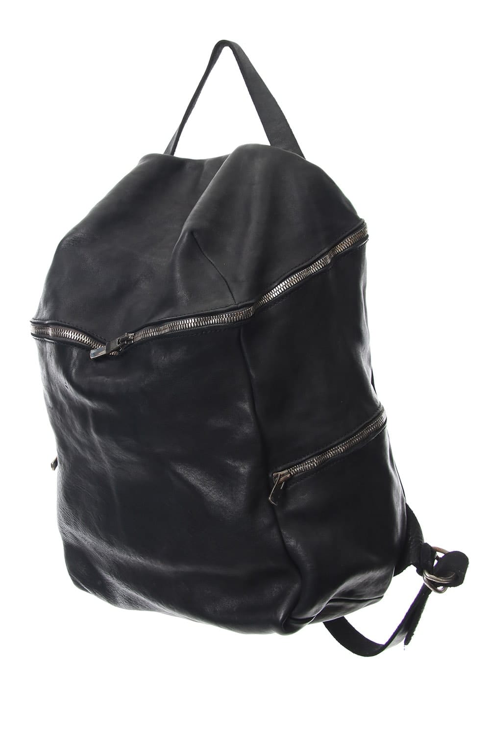 Soft Horse Leather Back Pack - DBP08 - BLACK