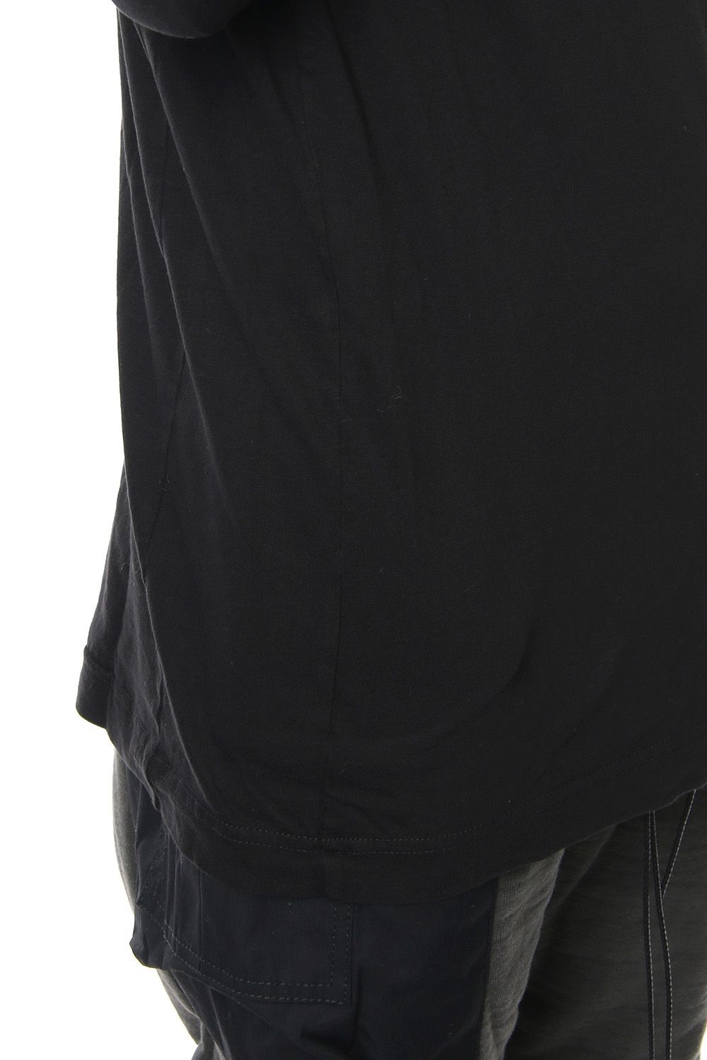 Product dyeing back center coloring stitching long sleeve T Black × Red