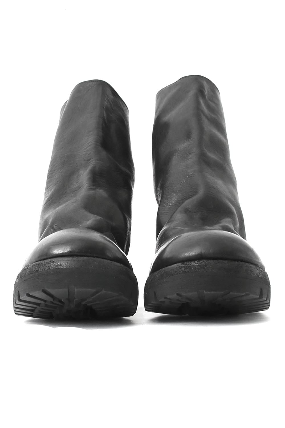 Back Zip Boots Sole Rubber - Horse Full Grain Leather