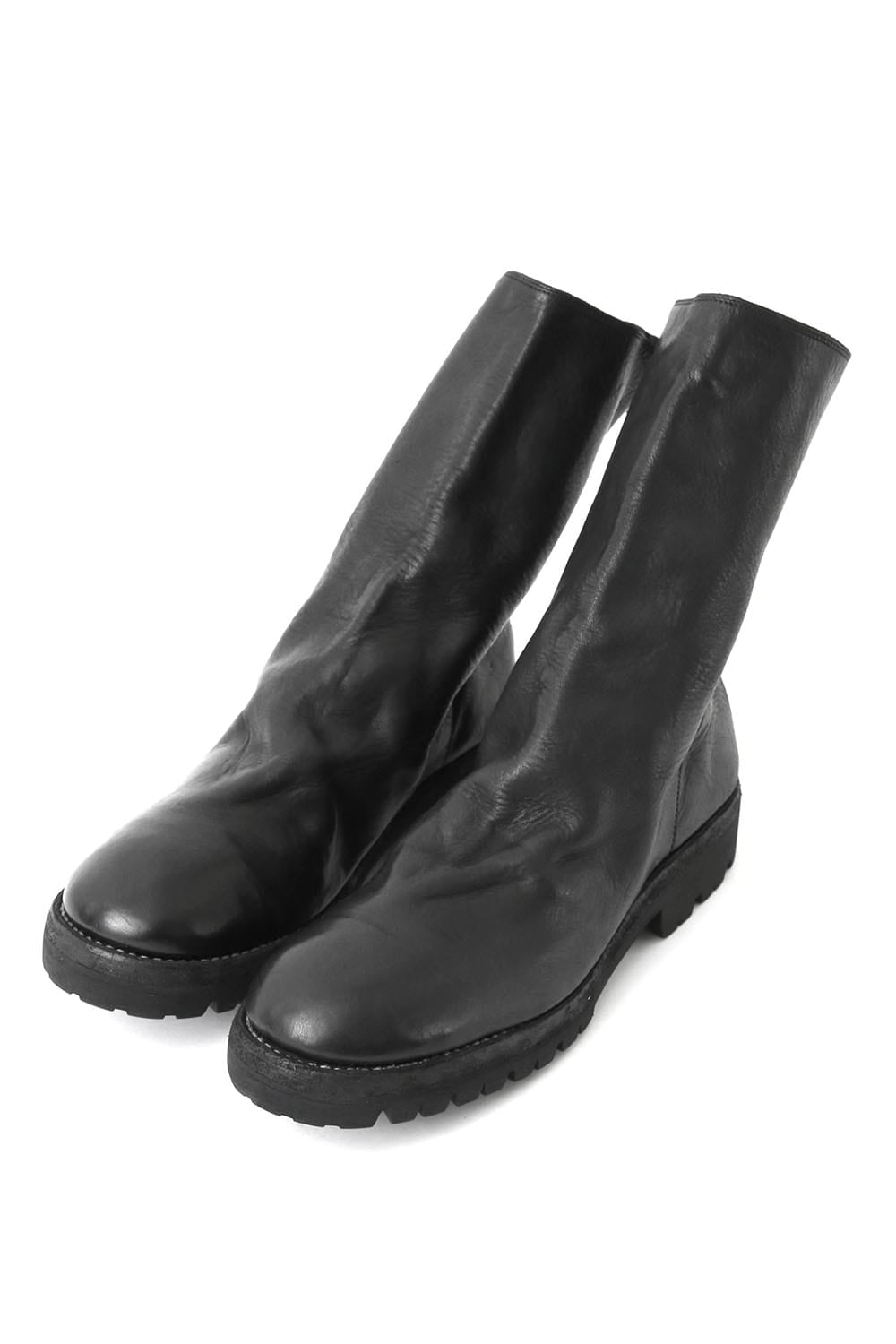 Back Zip Boots Sole Rubber - Horse Full Grain Leather