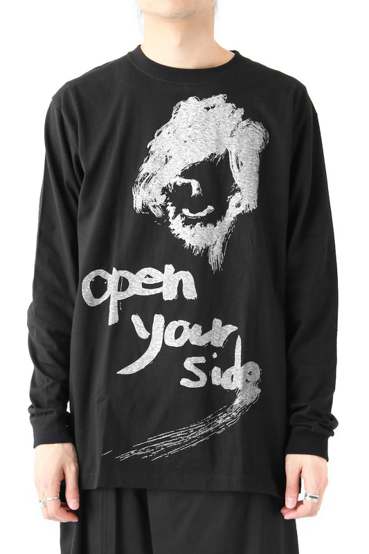 Graphic Print A Long Sleeve Plain Stitch Fabric