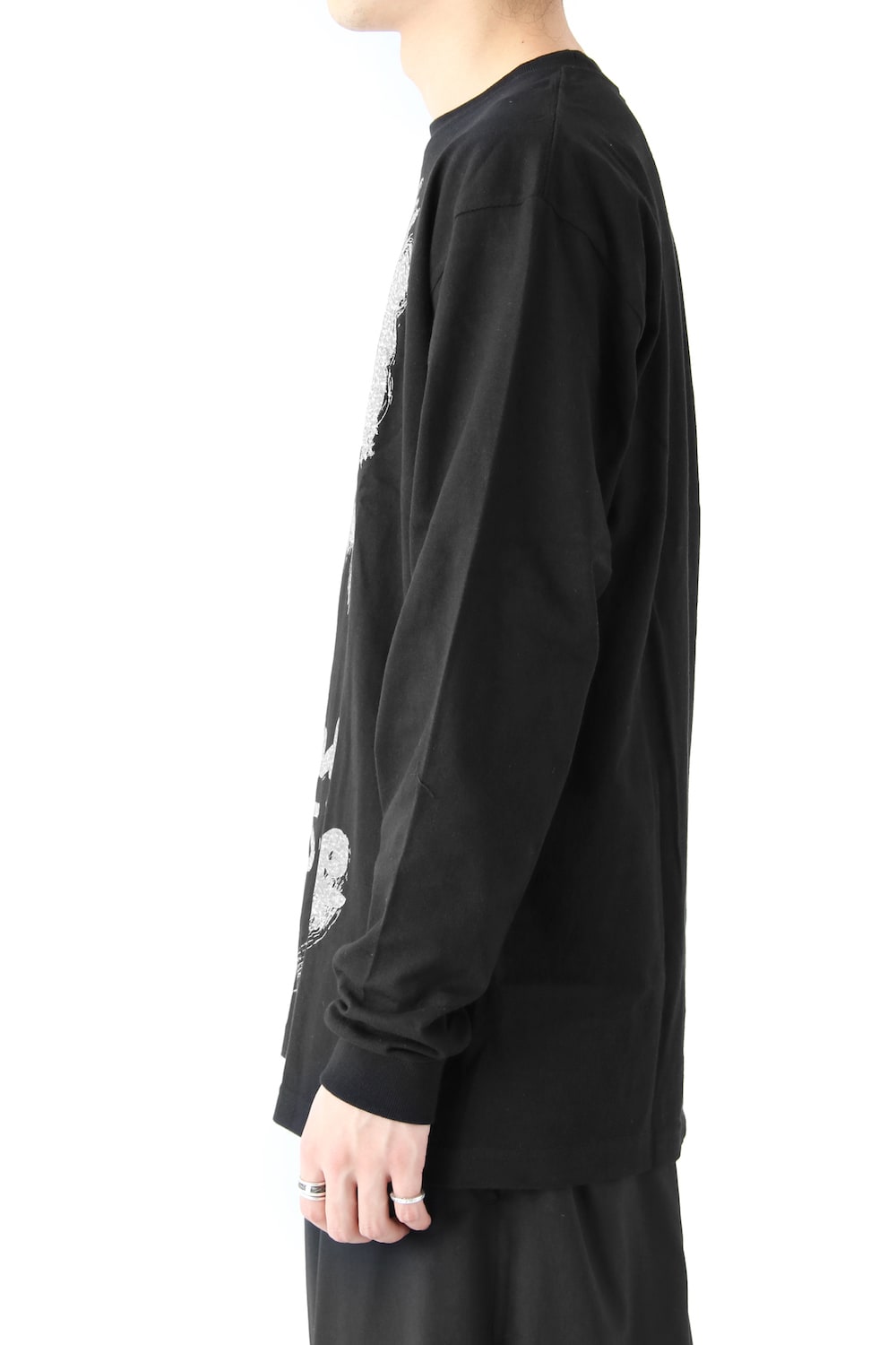 Graphic Print A Long Sleeve Plain Stitch Fabric