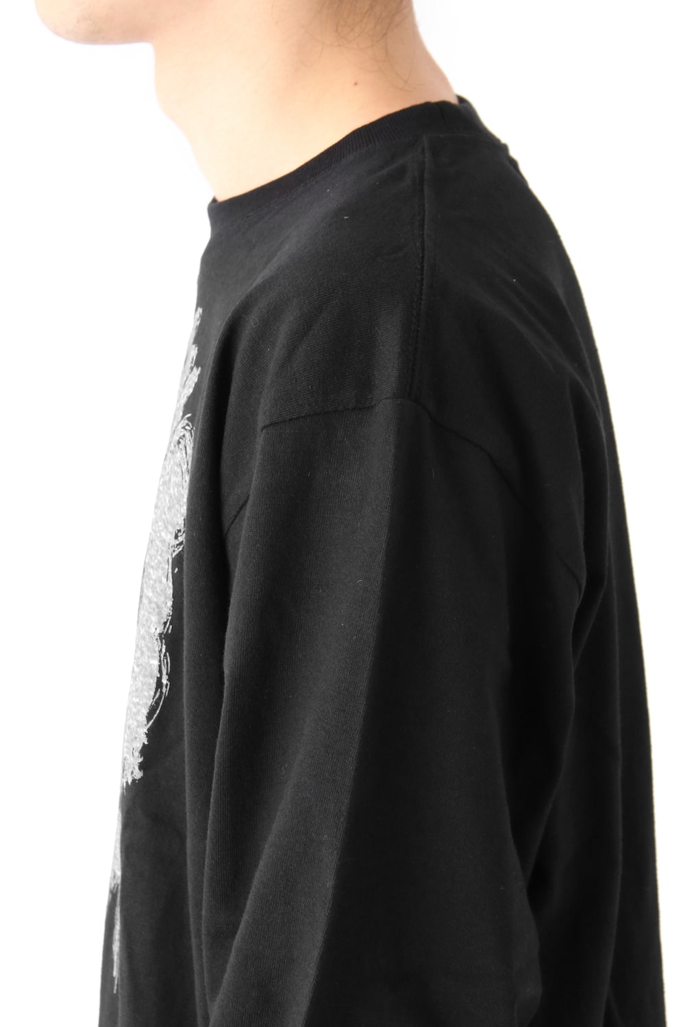 Graphic Print A Long Sleeve Plain Stitch Fabric