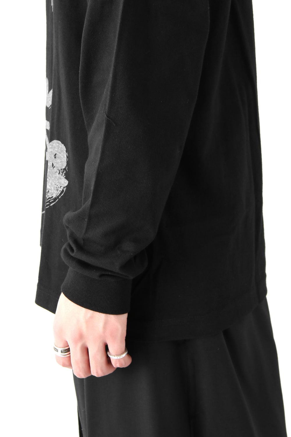 Graphic Print A Long Sleeve Plain Stitch Fabric