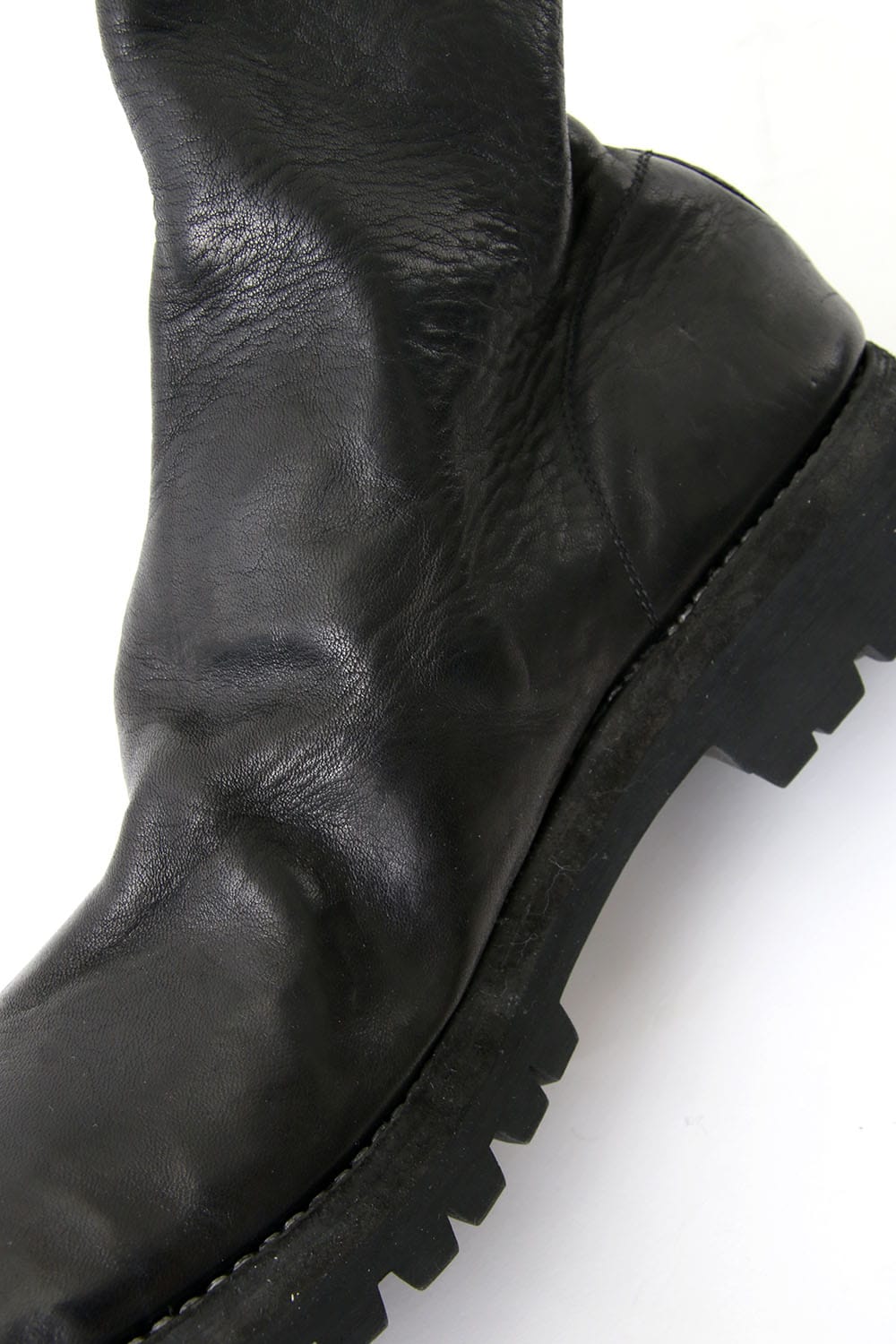 Back Zip Boots Sole Rubber - Horse Full Grain Leather