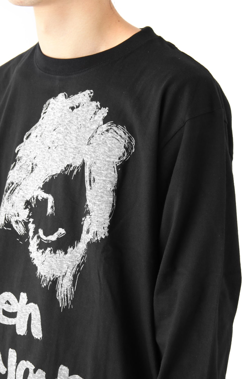 Graphic Print A Long Sleeve Plain Stitch Fabric