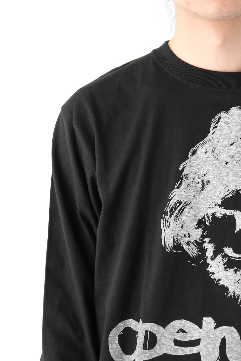 Graphic Print A Long Sleeve Plain Stitch Fabric