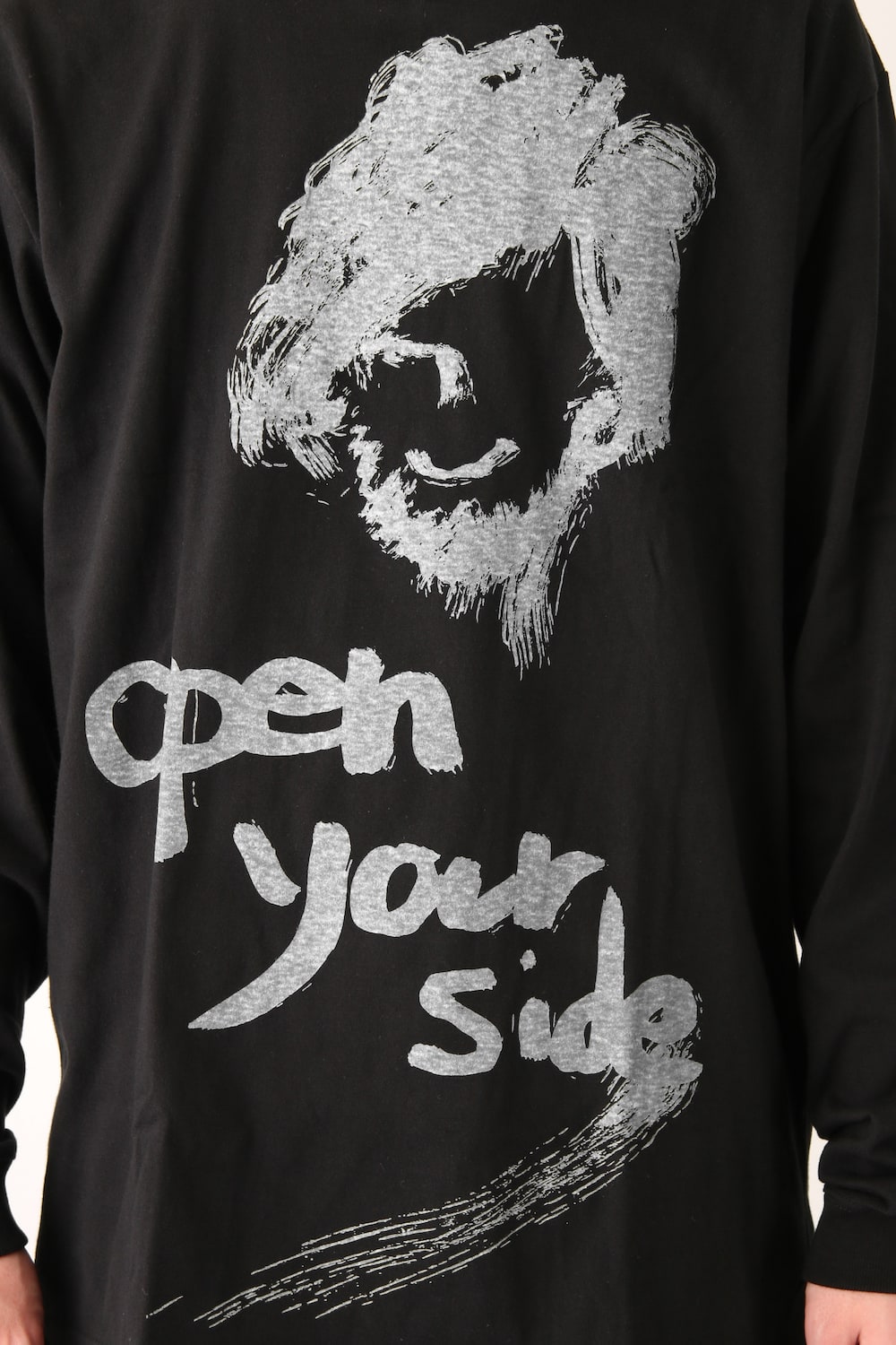 Graphic Print A Long Sleeve Plain Stitch Fabric