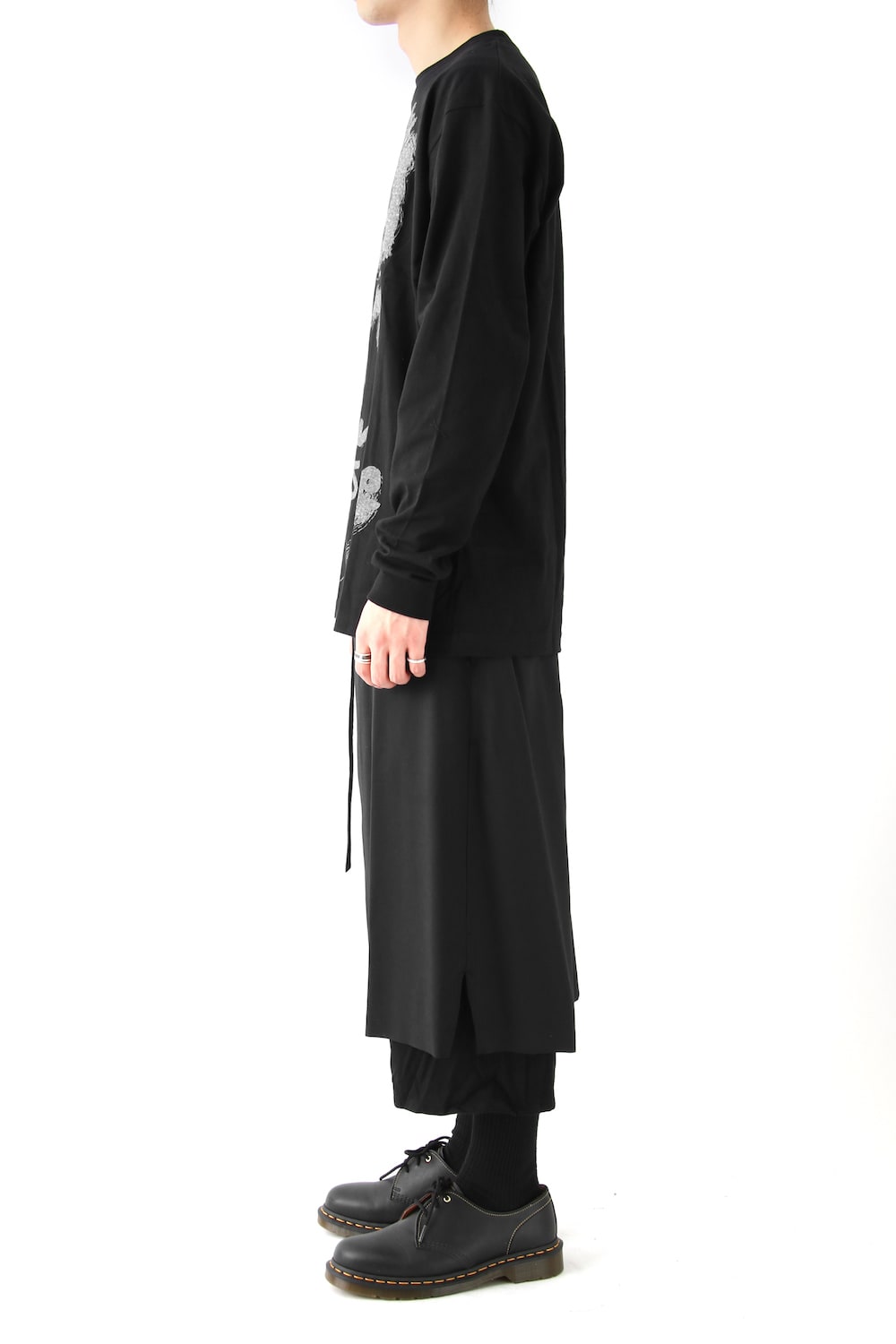 Graphic Print A Long Sleeve Plain Stitch Fabric