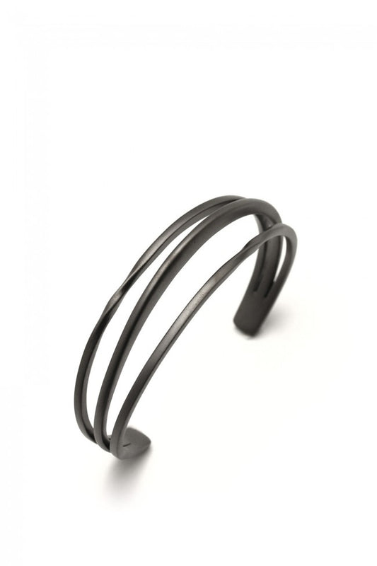 IVXLCDM TRINITY BANGLE TWIST&SLASH MATTE BLACK