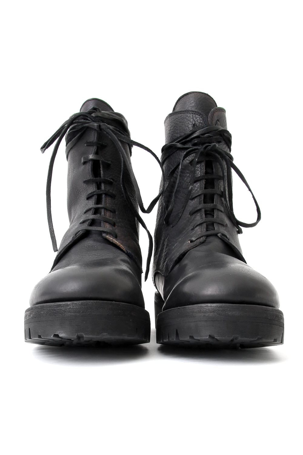 Laced Up Boots Sole Rubber - Hand Dyed Leather
