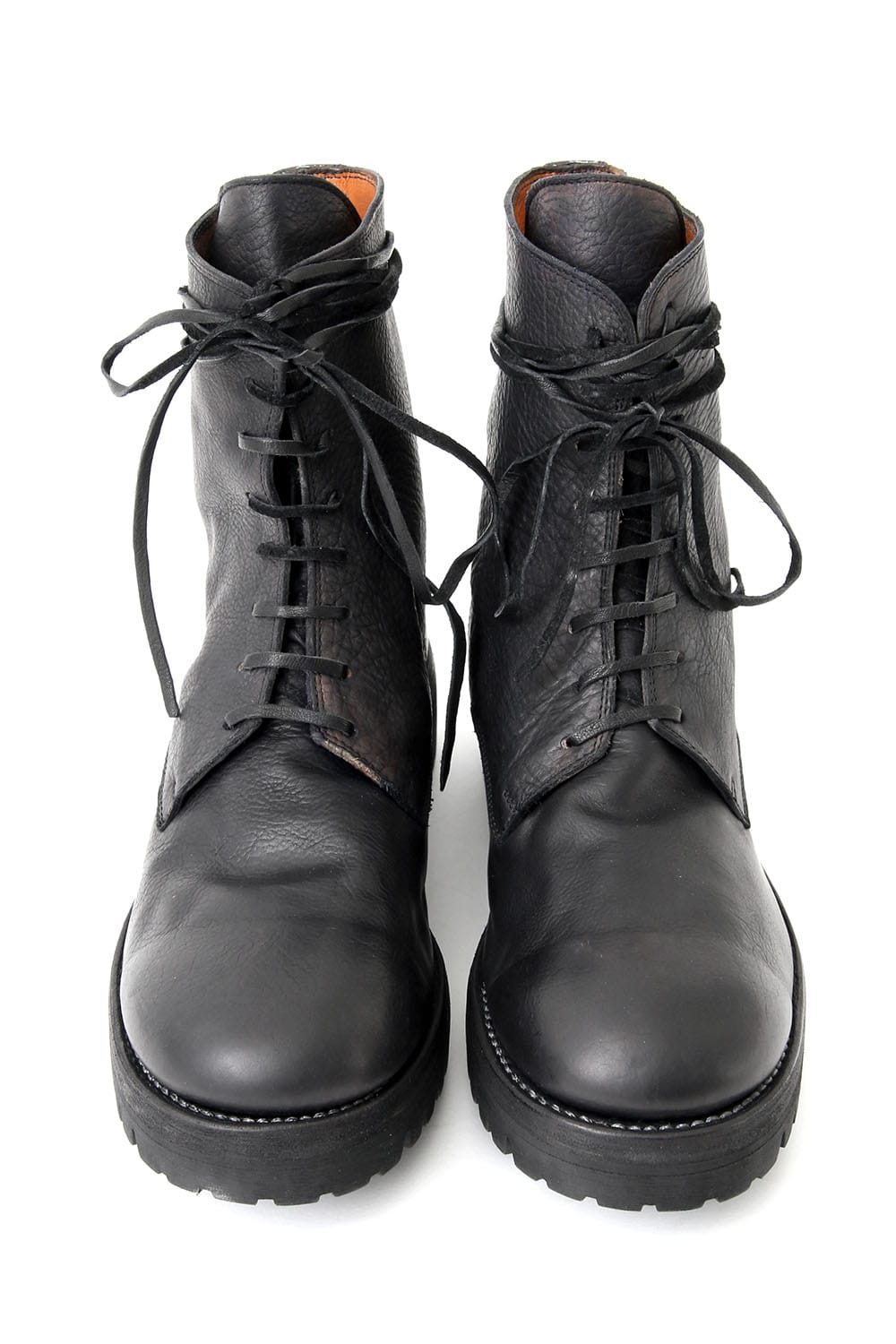 Laced Up Boots Sole Rubber - Hand Dyed Leather