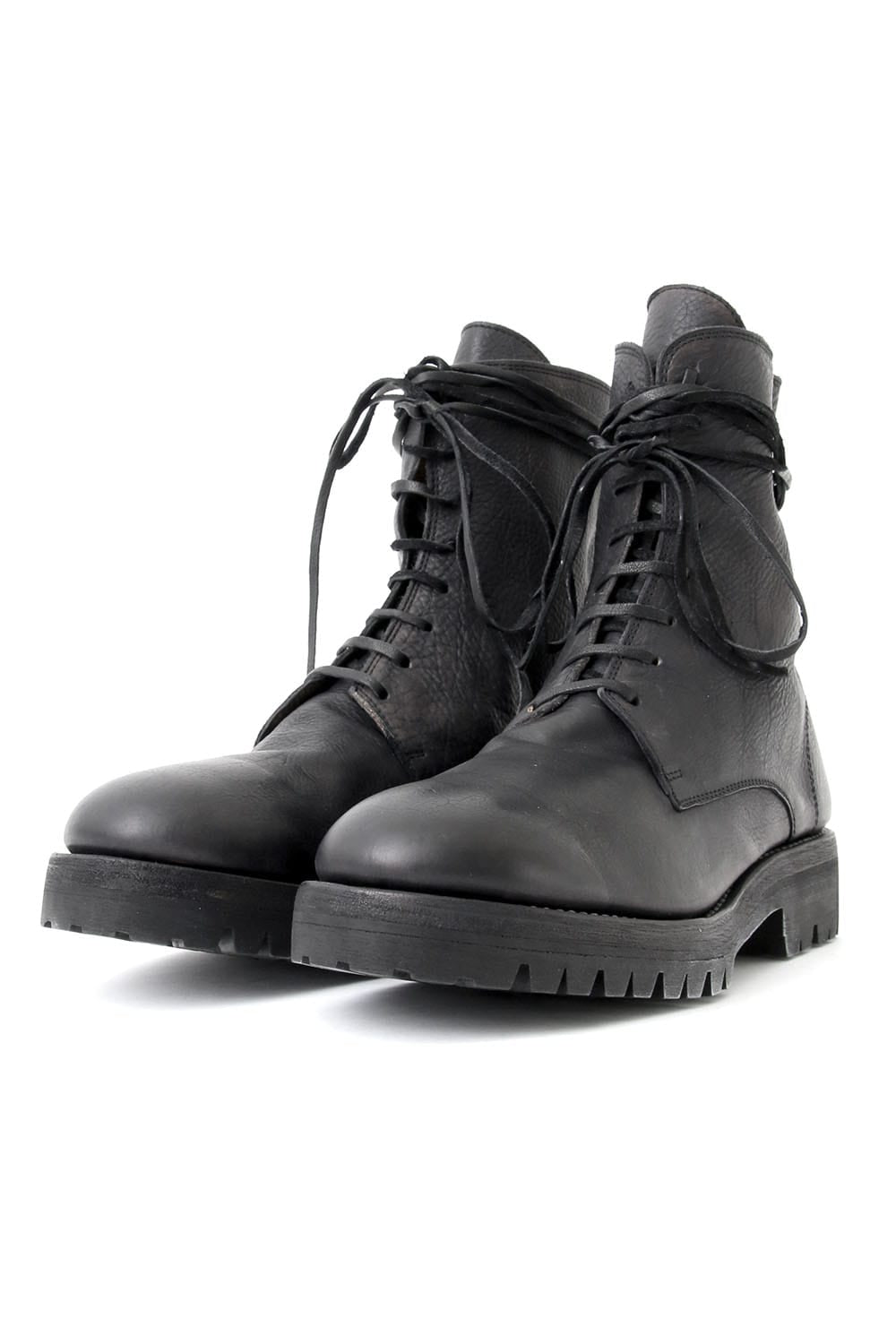 Laced Up Boots Sole Rubber - Hand Dyed Leather