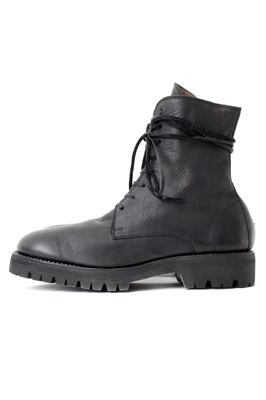 Laced Up Boots Sole Rubber - Hand Dyed Leather