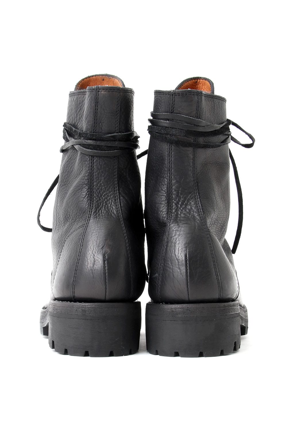 Laced Up Boots Sole Rubber - Hand Dyed Leather