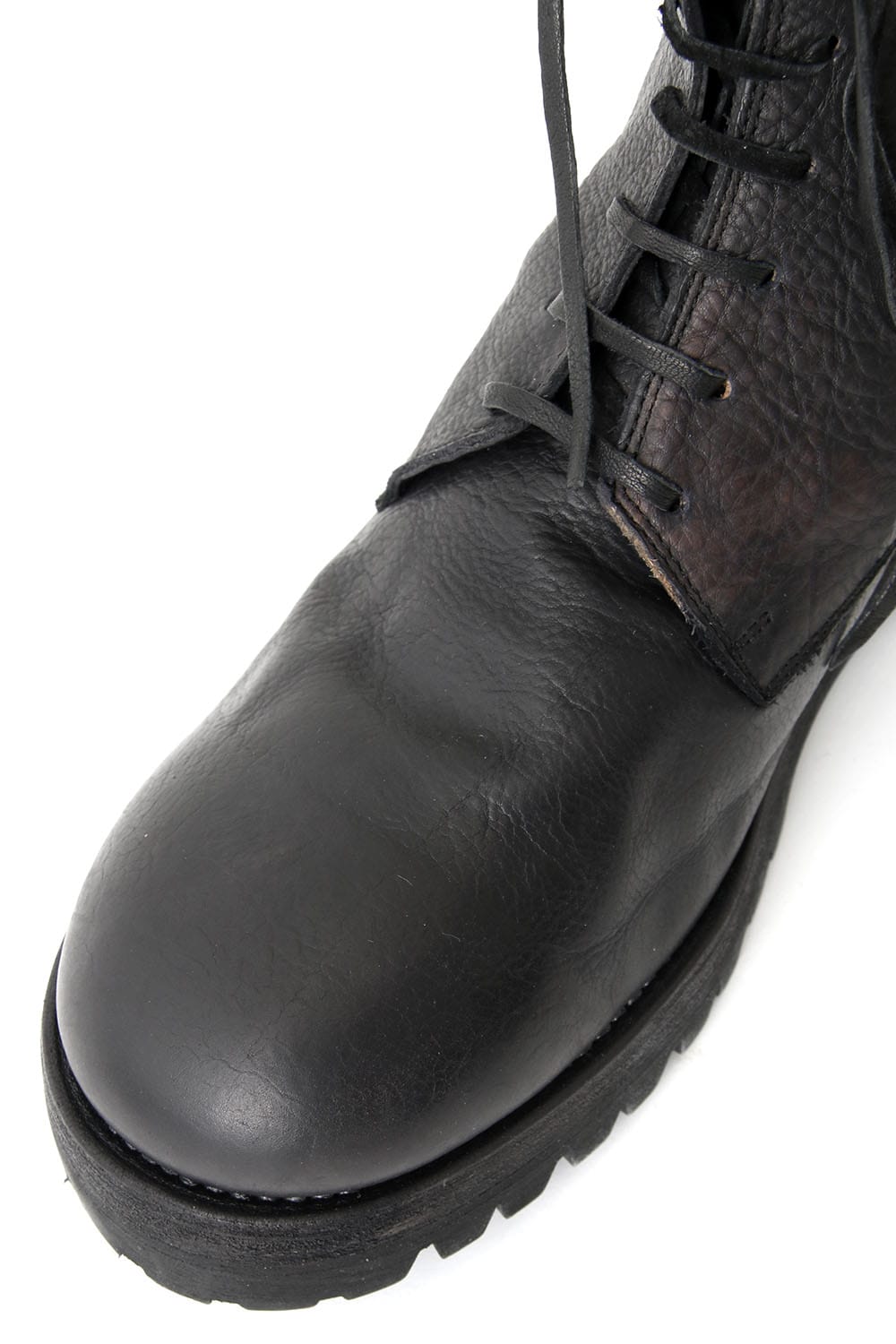 Laced Up Boots Sole Rubber - Hand Dyed Leather