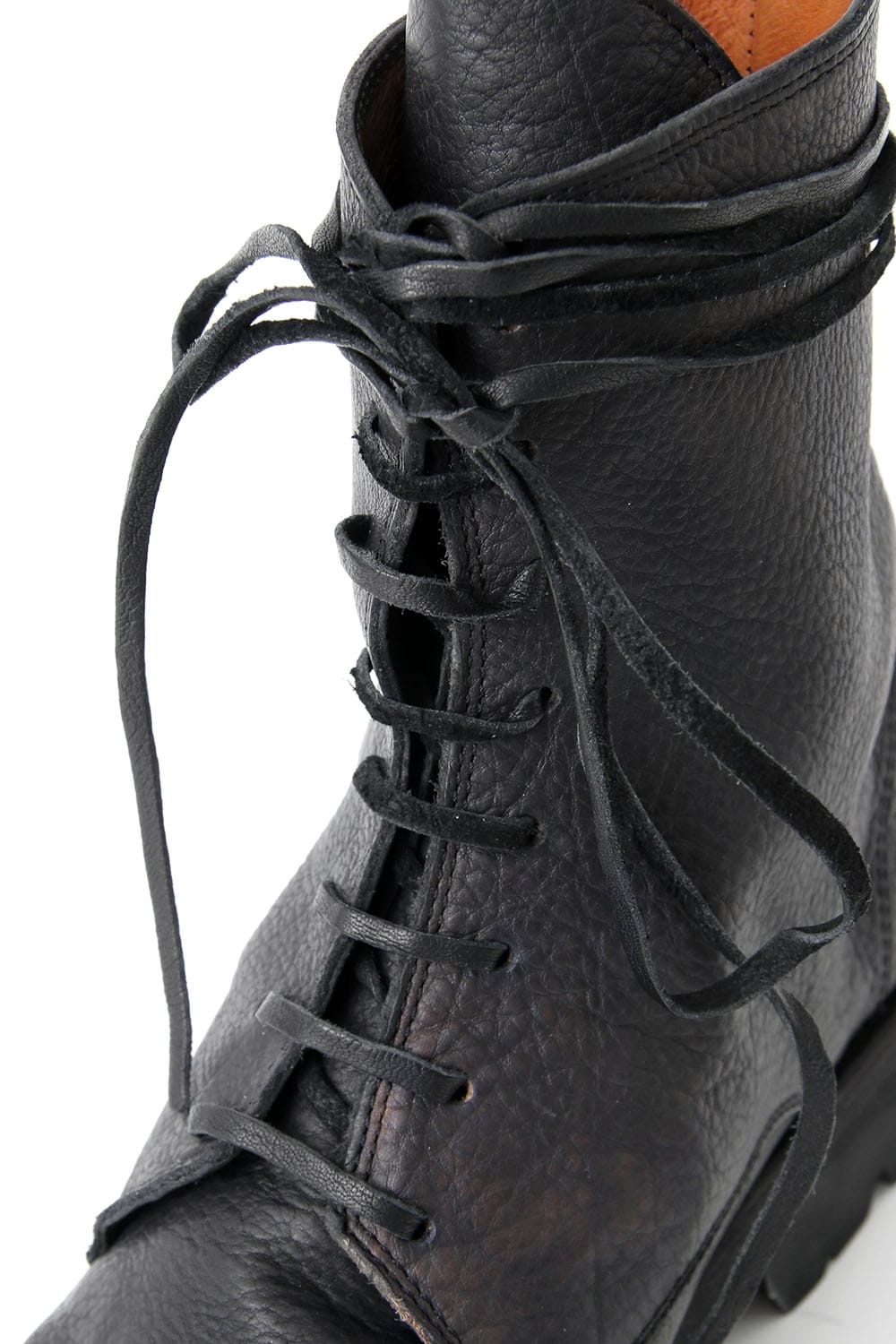 Laced Up Boots Sole Rubber - Hand Dyed Leather