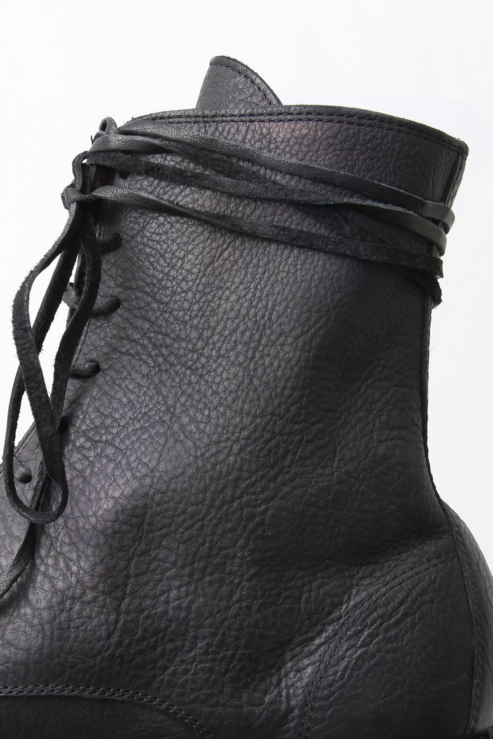 Laced Up Boots Sole Rubber - Hand Dyed Leather