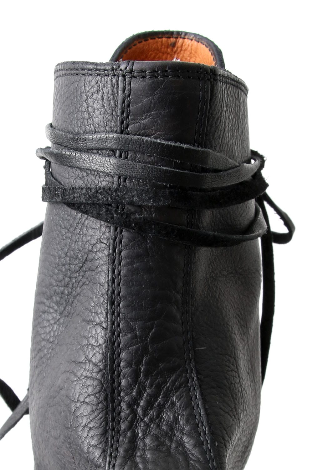 Laced Up Boots Sole Rubber - Hand Dyed Leather