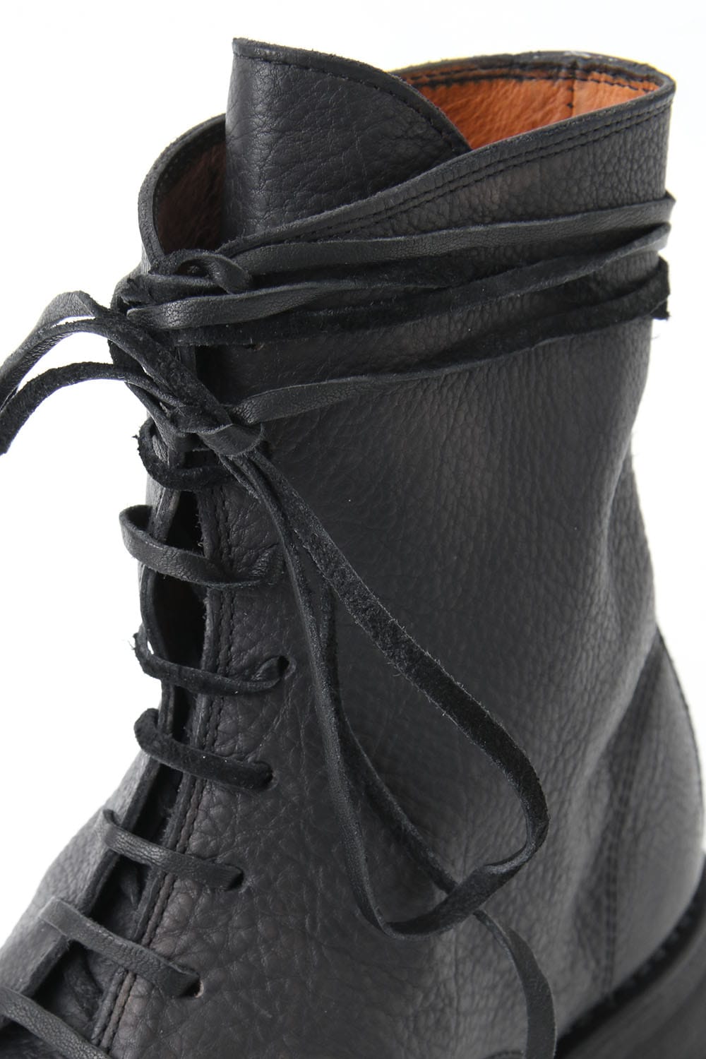 Laced Up Boots Sole Rubber - Hand Dyed Leather
