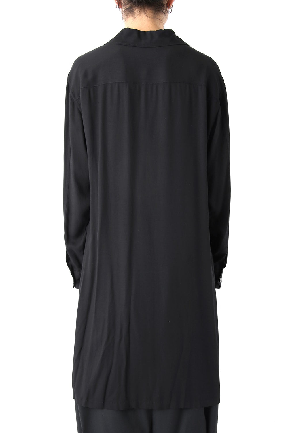 Open-necked Super Rayon Twill Shirt Jacket A