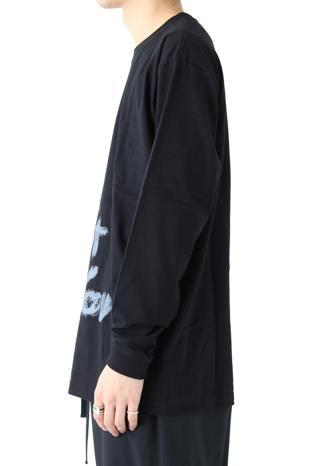 Graphic Print B Long Sleeve Plain Stitch Fabric