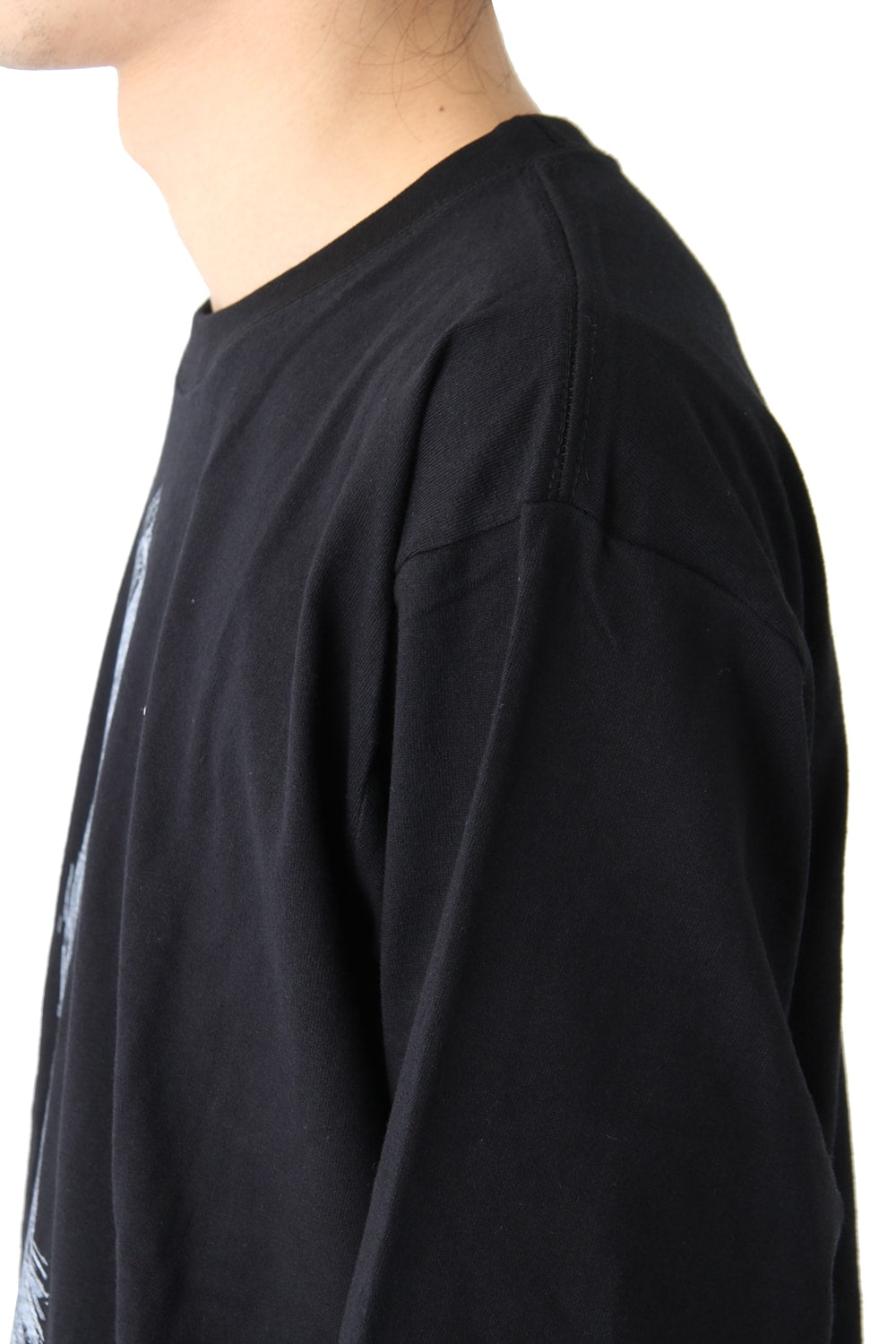 Graphic Print B Long Sleeve Plain Stitch Fabric