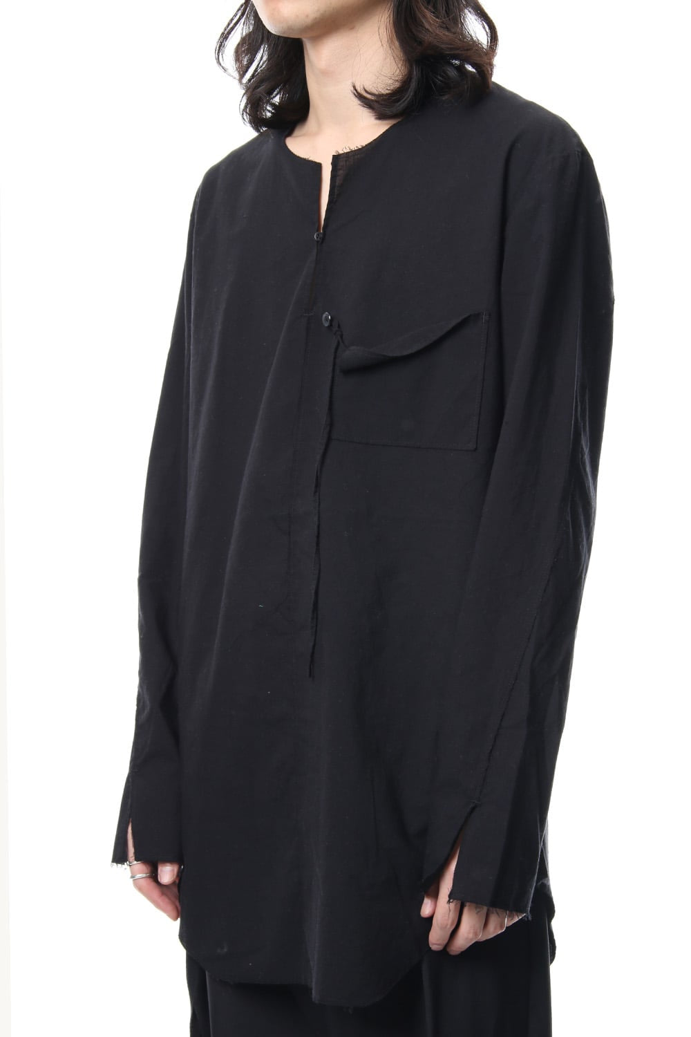 BUTTON & STRING TUNIC BLACK