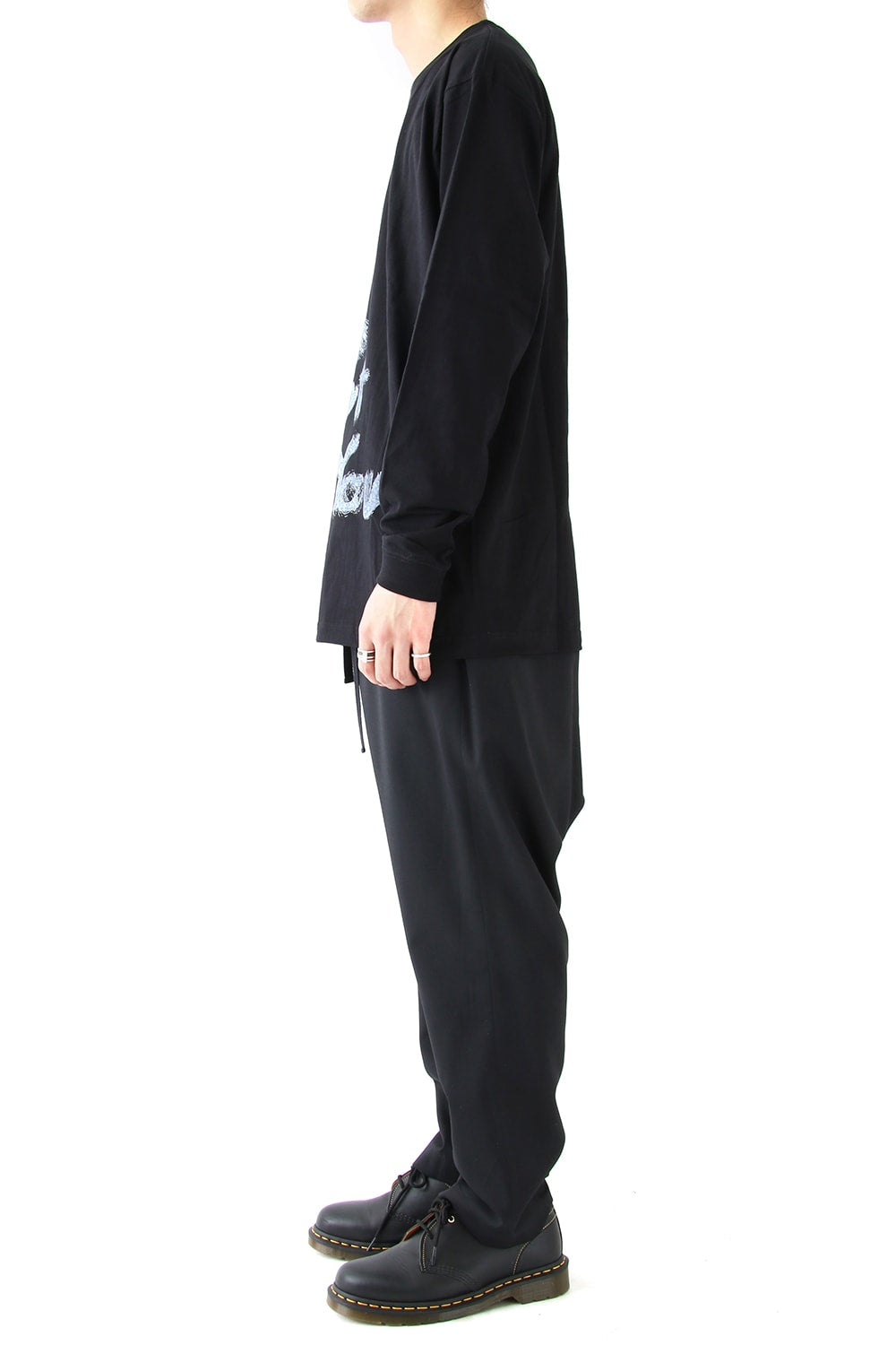 Graphic Print B Long Sleeve Plain Stitch Fabric