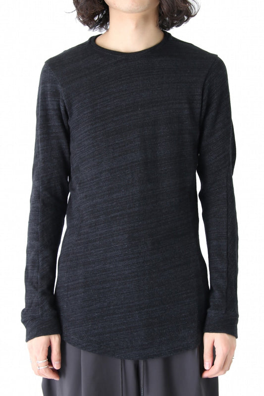 Long Sleeve Linen Cotton Jersey Blue Gray