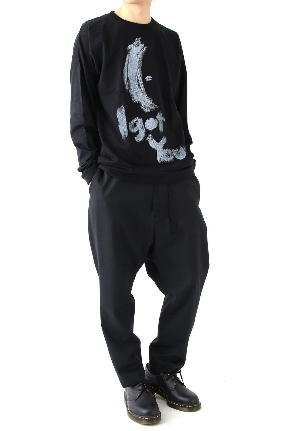 Graphic Print B Long Sleeve Plain Stitch Fabric