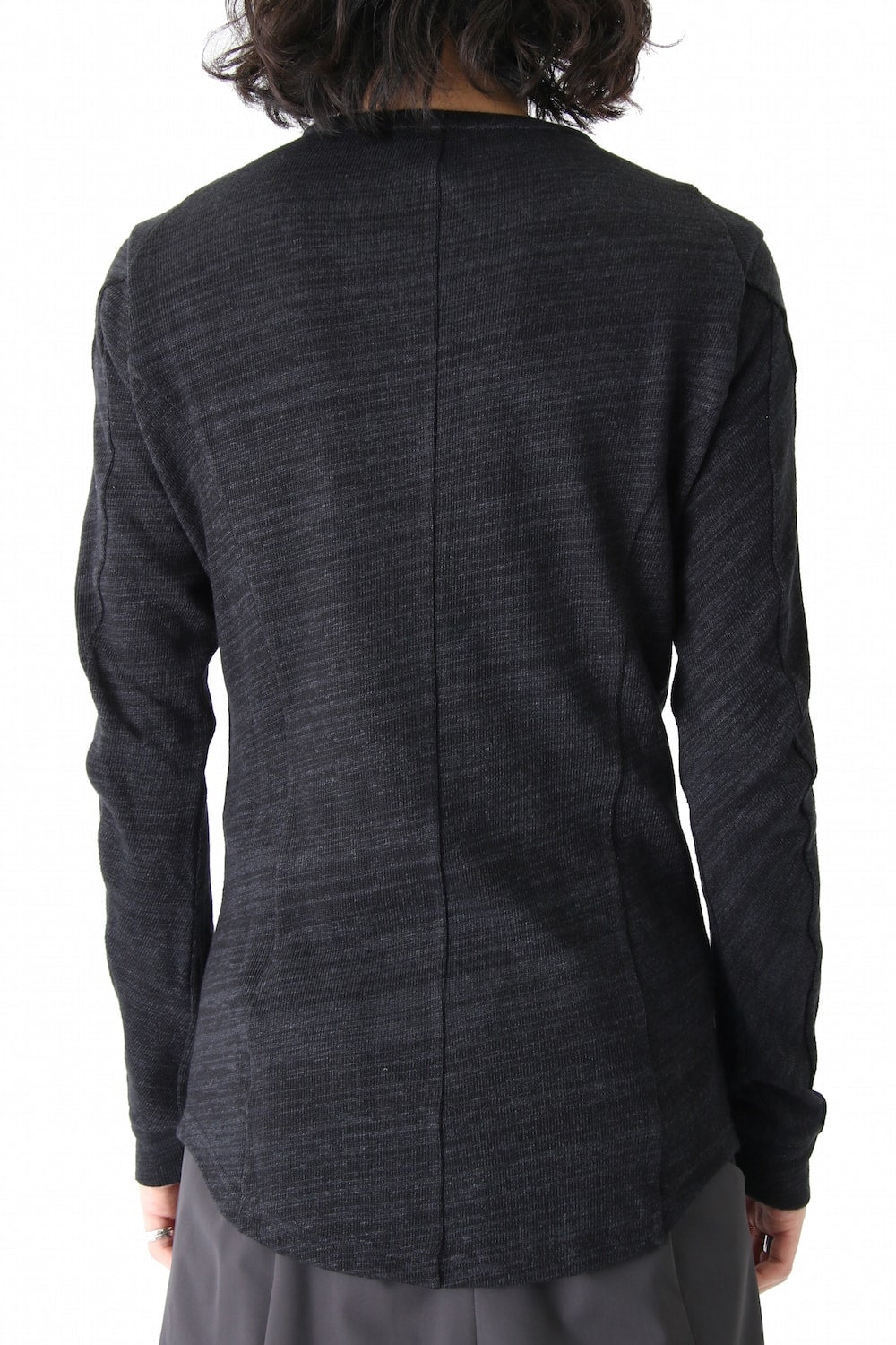 Long Sleeve Linen Cotton Jersey Blue Gray