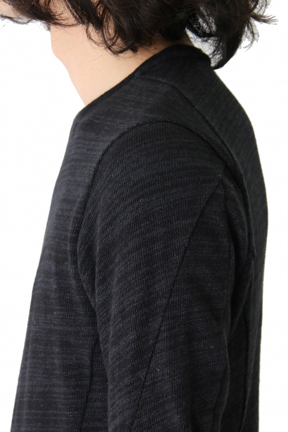 Long Sleeve Linen Cotton Jersey Blue Gray