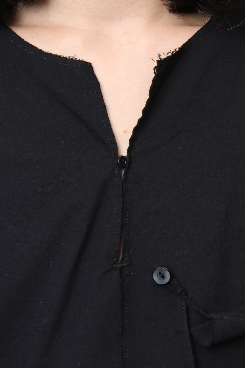 BUTTON & STRING TUNIC BLACK