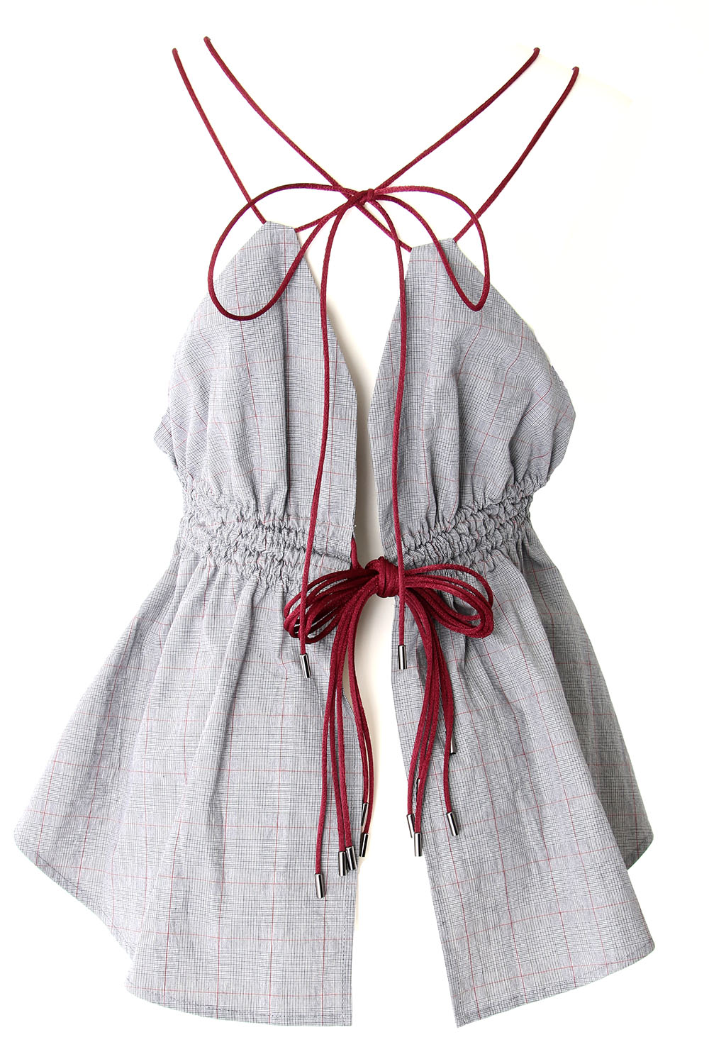 PLAID GATHERED TOP - 17S-DT-02