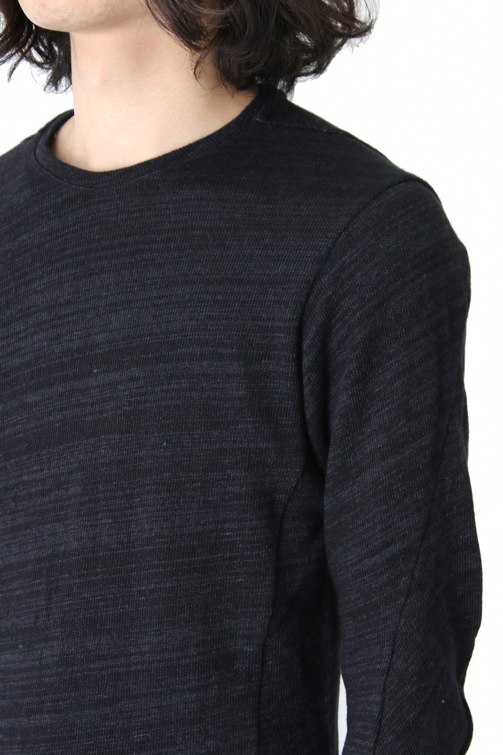 Long Sleeve Linen Cotton Jersey Blue Gray