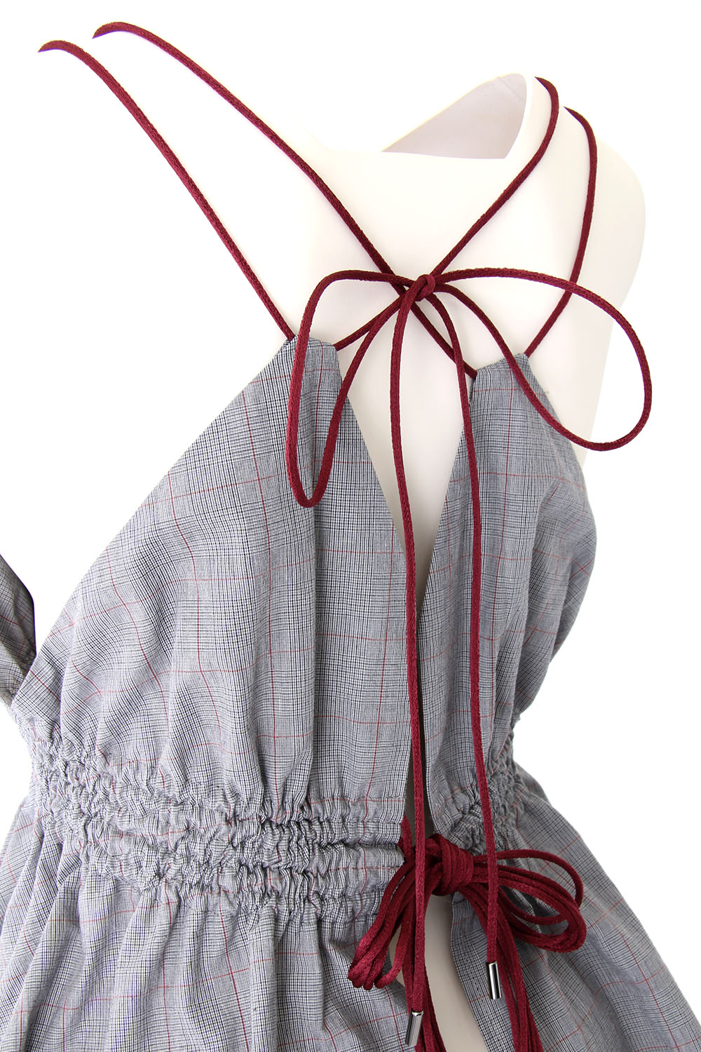 PLAID GATHERED TOP - 17S-DT-02