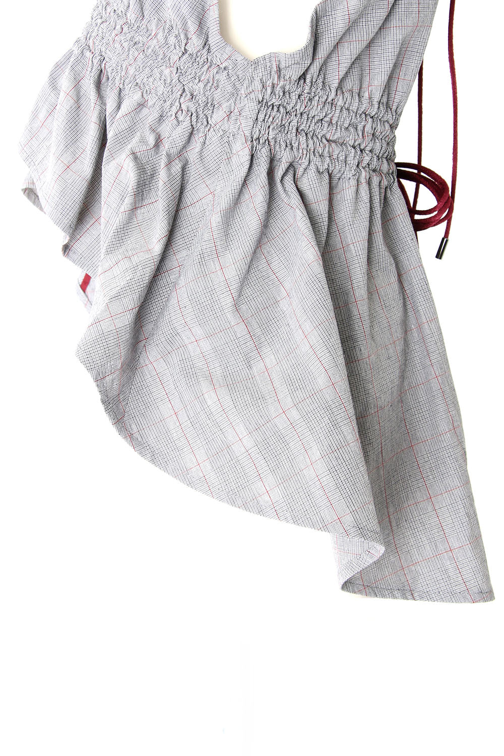 PLAID GATHERED TOP - 17S-DT-02