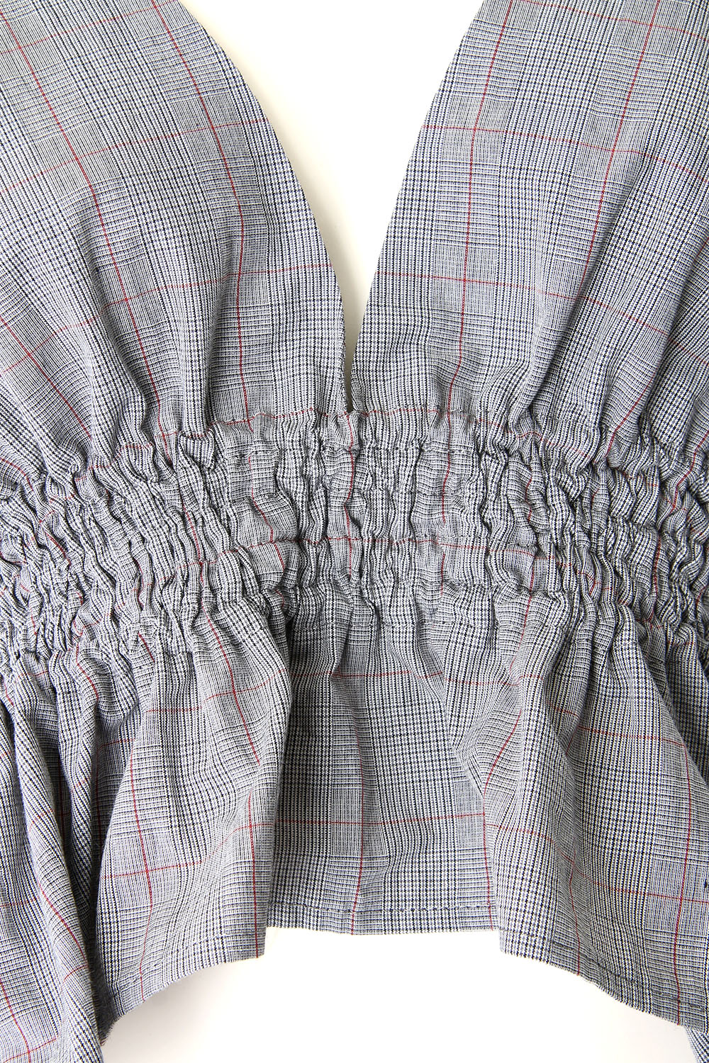 PLAID GATHERED TOP - 17S-DT-02