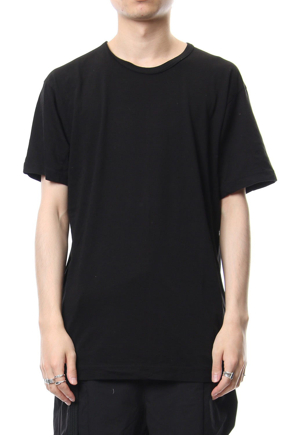 Product Dyeing Back Center Coloring Stitching Short Sleeve T Black × Red