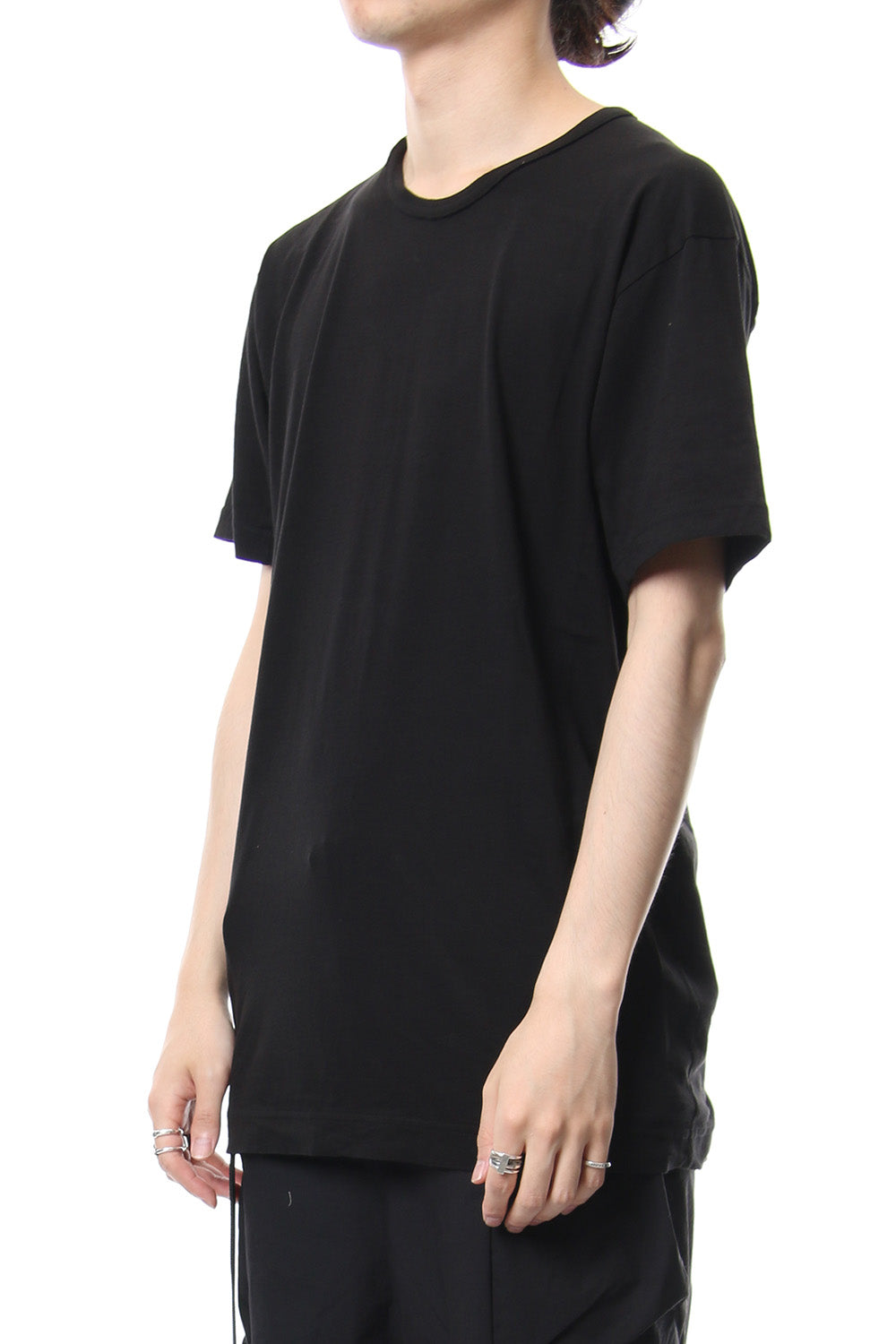 Product Dyeing Back Center Coloring Stitching Short Sleeve T Black × Red