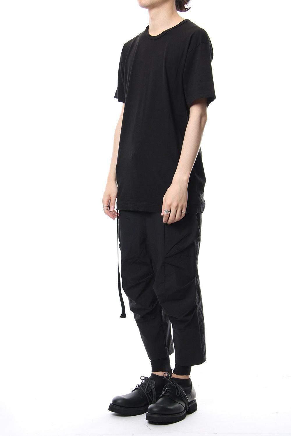 Product Dyeing Back Center Coloring Stitching Short Sleeve T Black × Red