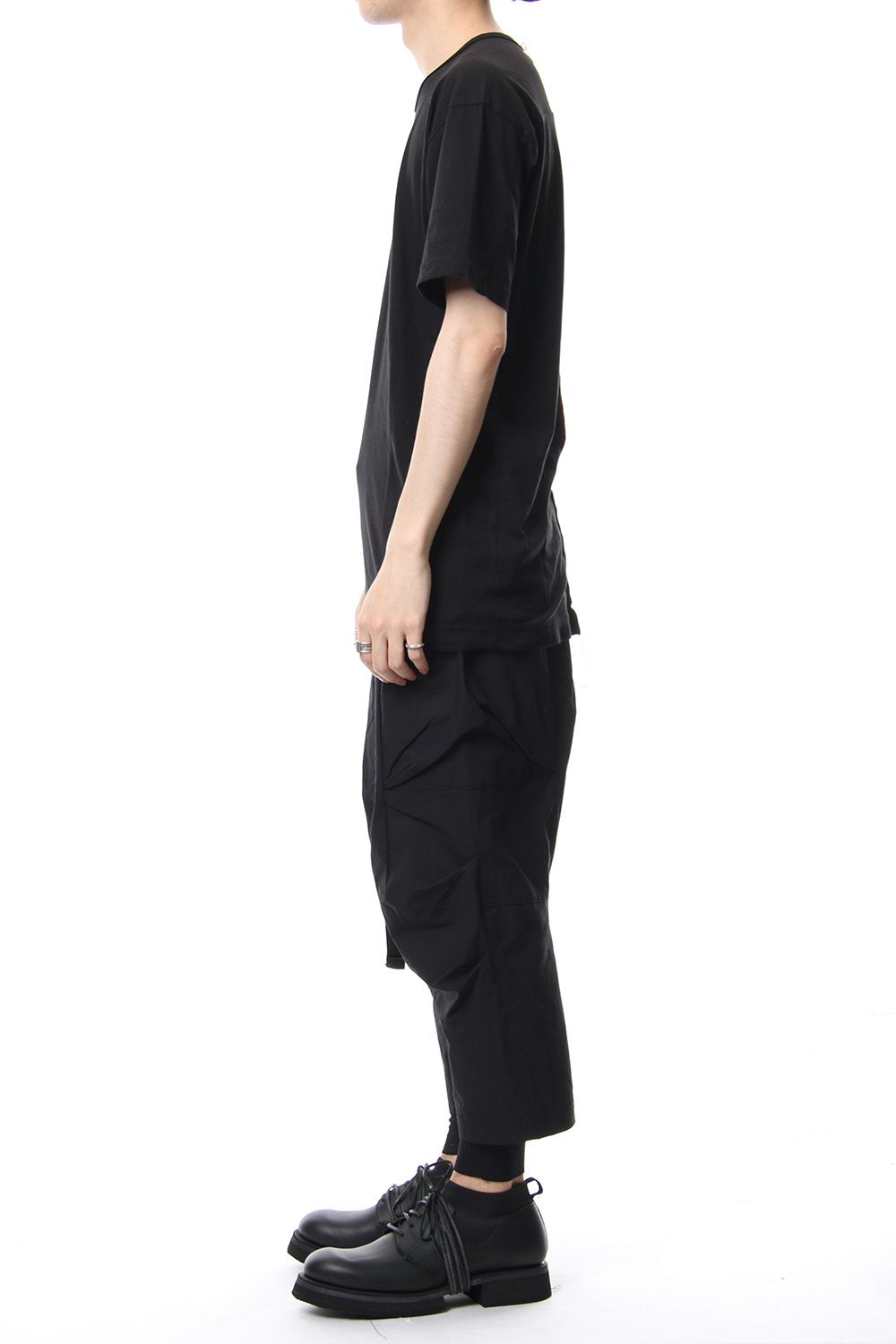 Product Dyeing Back Center Coloring Stitching Short Sleeve T Black × Red