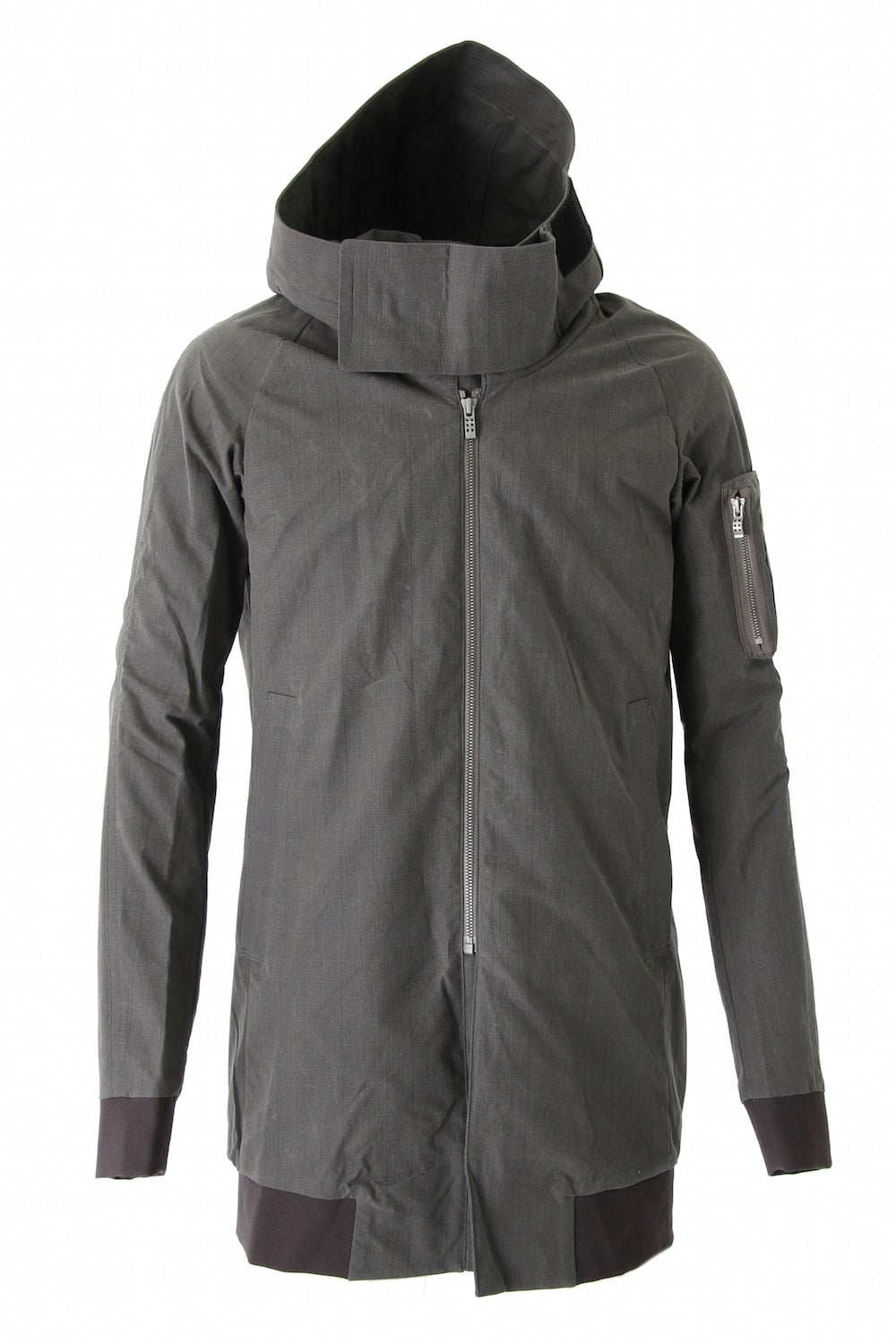Hooded Jacket Prince of Wales Check Khaki Gray