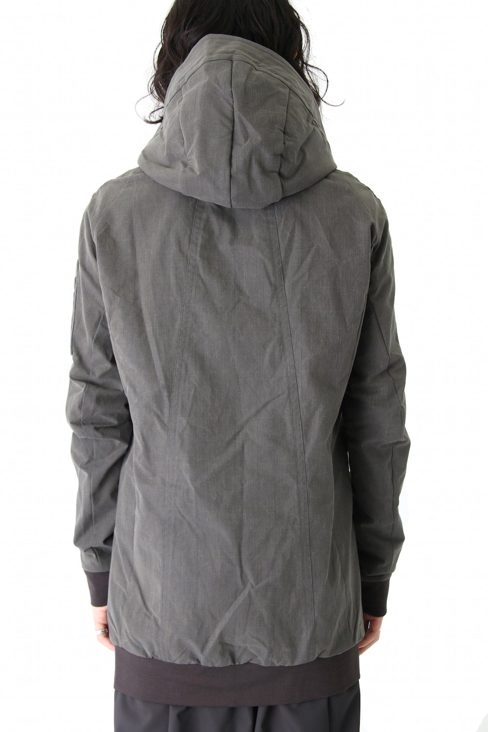 Hooded Jacket Prince of Wales Check Khaki Gray