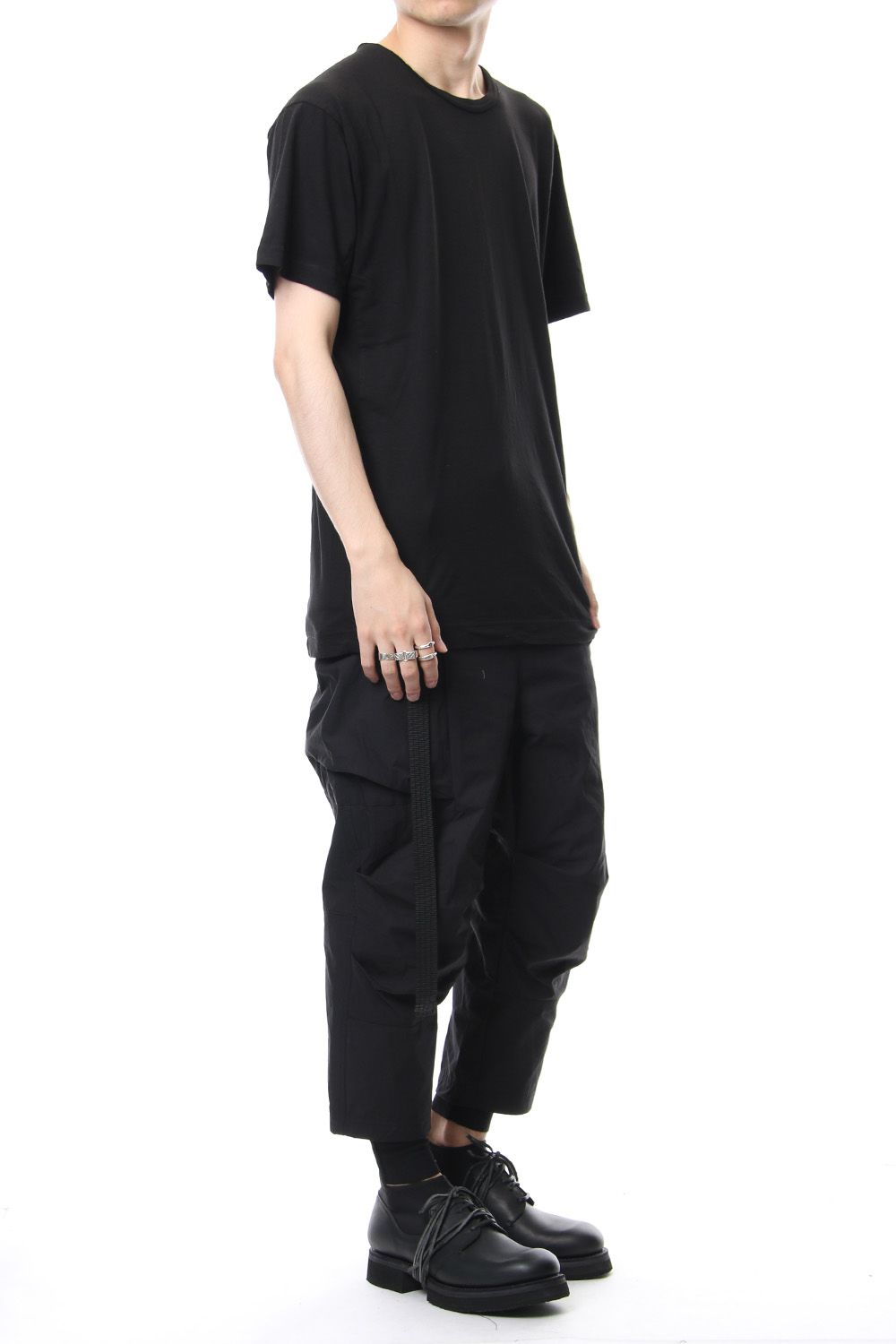 Product Dyeing Back Center Coloring Stitching Short Sleeve T Black × Red