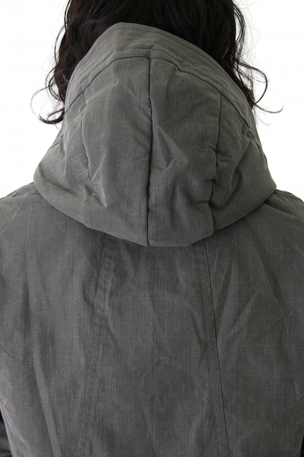 Hooded Jacket Prince of Wales Check Khaki Gray